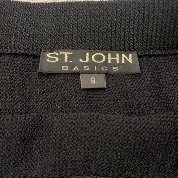 St.John Basics Vintage Black Turtleneck Sleeveless Sweater with Matching Pencil - Picture 5 of 9